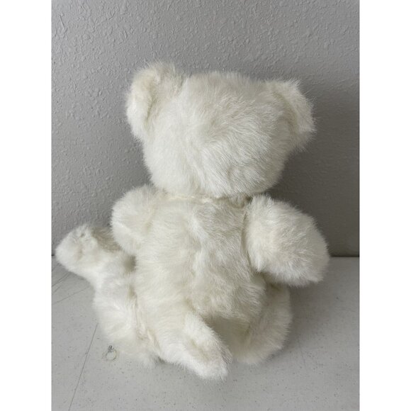 Vintage PBC International Teddy Bear Stuffed Plush White 18” Jointed Pink Paws - Picture 4 of 9